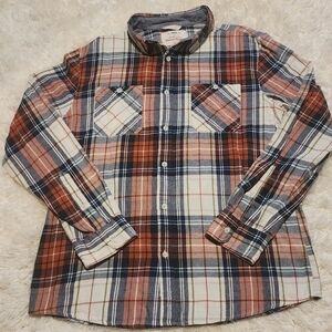 URBAN PIPELINE Ultimate Flannel Orange Plaid Long Sleeve Button Down Sz. L